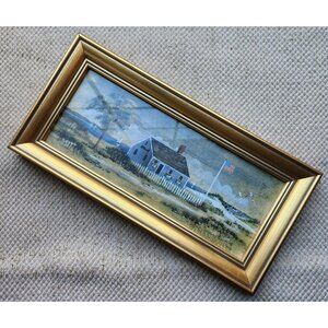 Christopher Gurshin Cape Cod Ocean Coast House Whale Sailboat 1999 Framed Print